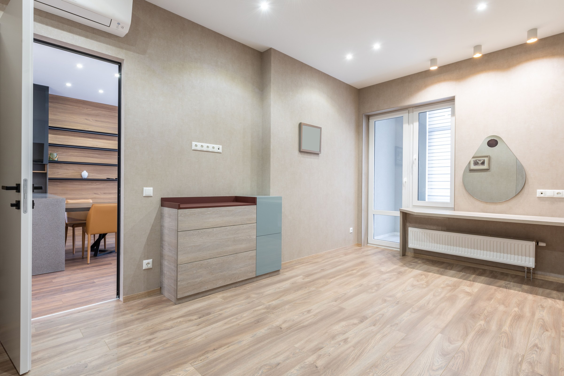 Decoração moderna com piso laminado